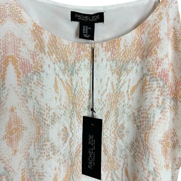 NWT Rachel Zoe Adjustable Snakeskin Print Pink Double Layered Cami Size XL - Picture 5 of 9